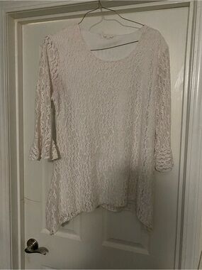 indigo soul White Lace Tunic Top